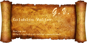 Golobics Valter névjegykártya